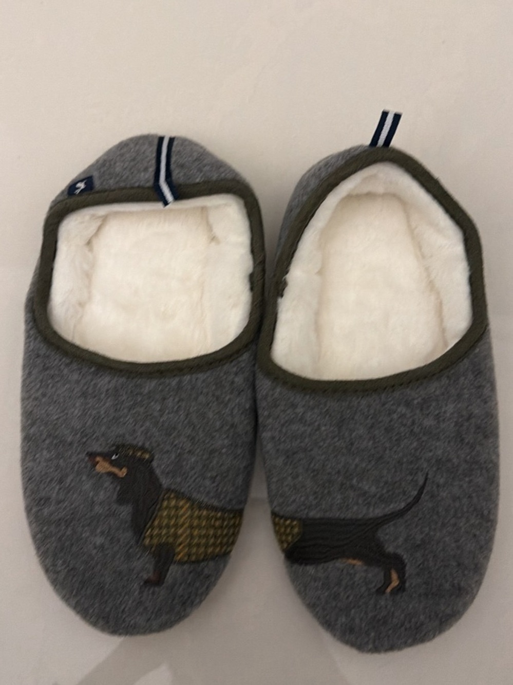 Dog Pattern Gray Plush Indoor Pet Slippers